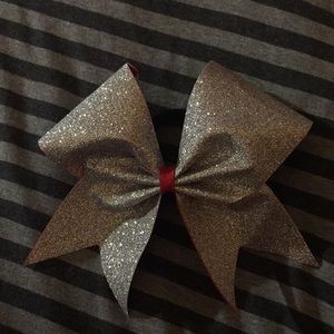 Silver Sparkly Cheer Bow